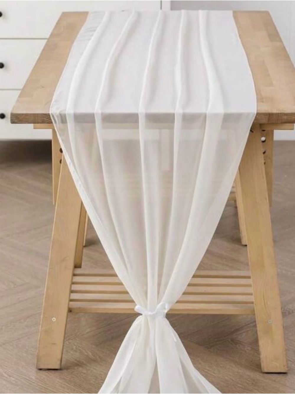 10 White Sheer Table Runner or swag -